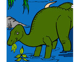 Desenho Dinossauro a comer pintado por sfgsd