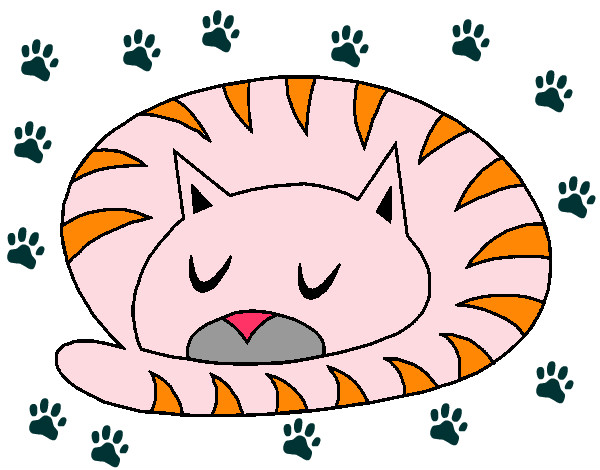 Desenho Gato a dormir pintado por scheila