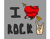 Desenho I love rock pintado por 1Camile