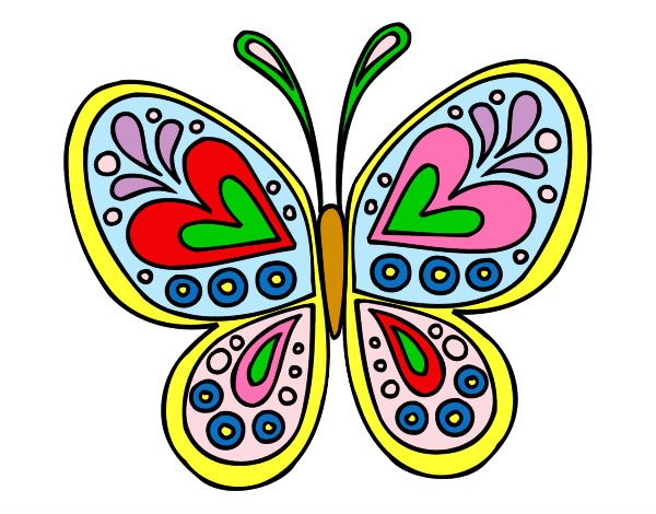 Desenho Mandala borboleta pintado por miguel1