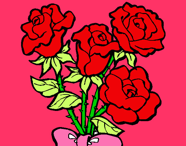 Desenho Ramo de rosas pintado por aninhabb