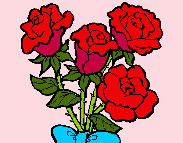 Desenho Ramo de rosas pintado por Camarona