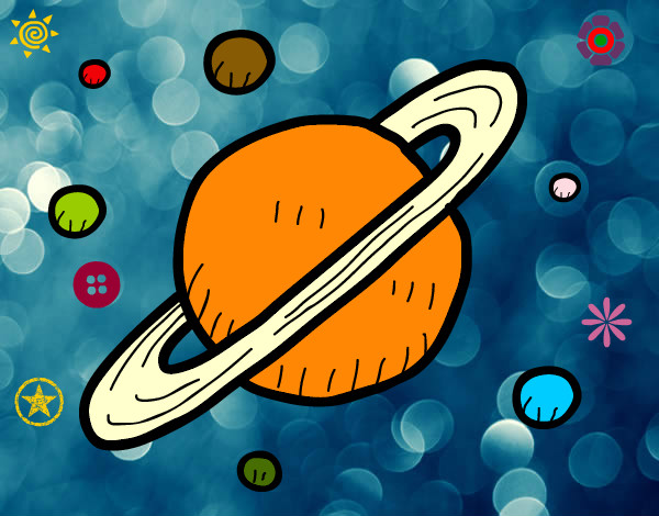 Desenho Satélites de Saturno pintado por MarceloAsa