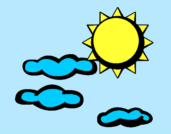 Desenho Sol e nuvens 2 pintado por Camarona