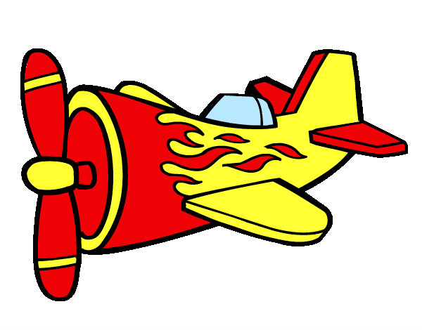 Desenho Avião em chamas pintado por Apolo