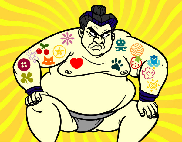 Desenho Lutador de sumo furioso pintado por WElder