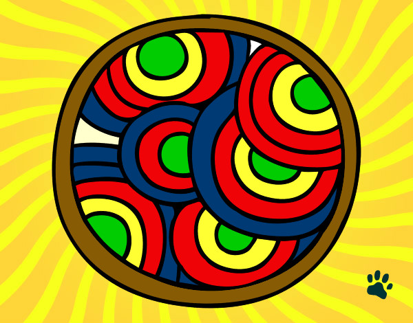 Desenho Mandala circular pintado por RILLARY