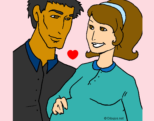 Desenho Pai e mãe pintado por Anih