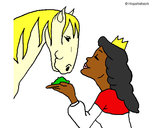 Desenho Princesa e cavalo pintado por Tate