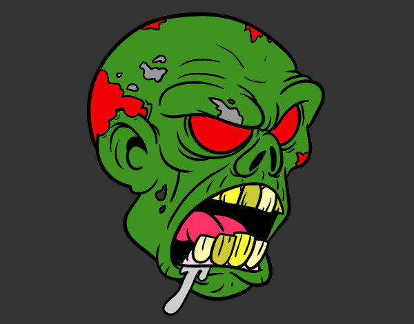 Desenho Cabeça de zombie pintado por gabyy