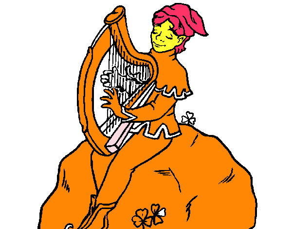 Desenho Duende a tocar harpa pintado por Suka10