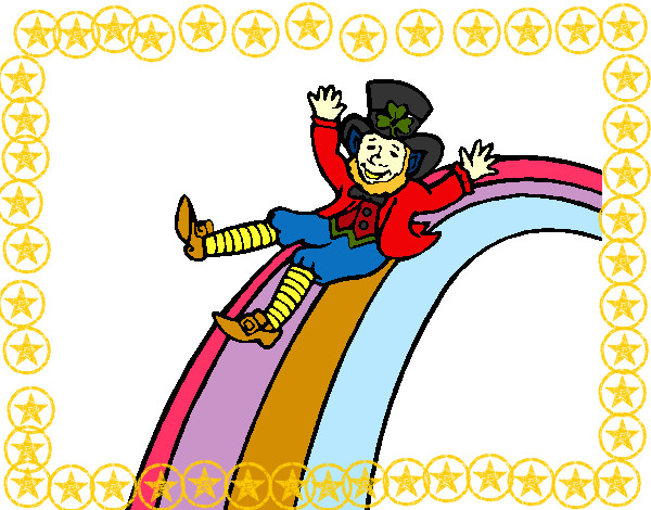 Desenho Duende no arco-íris pintado por gabyy