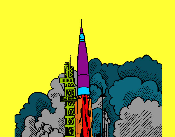 Desenho Lançamento foguete pintado por gabyy