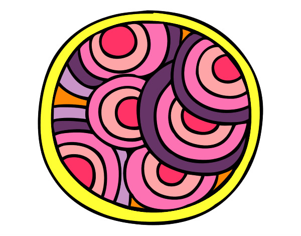 Desenho Mandala circular pintado por Kamilaa