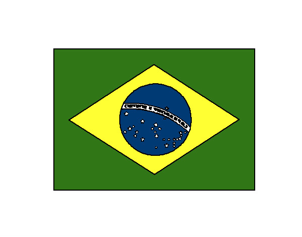 Desenho de Bandeira do Brasil pintado e colorido por Caio_kt o dia 05 de  Março do 2014