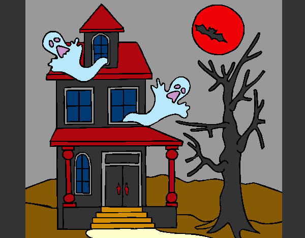 Desenho Casa do terror pintado por MariLuanet