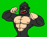 Desenho Gorila forte pintado por VITAL