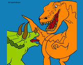 Desenho Luta de dinossauros pintado por Janjao