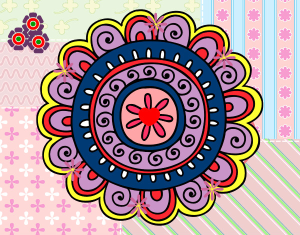 Desenho Mandala alegre pintado por izidia