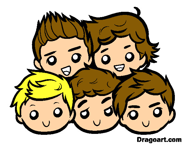 Desenho One Direction 2 pintado por Giuliafss