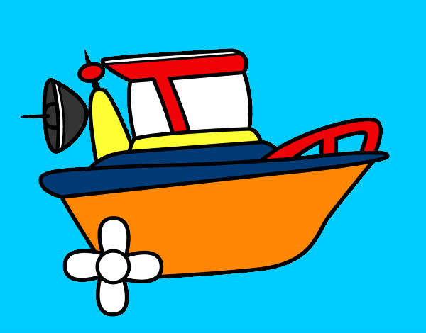Desenho Barco a motor pintado por joijean