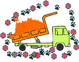 Desenho Camião de carga pintado por Biscolorir