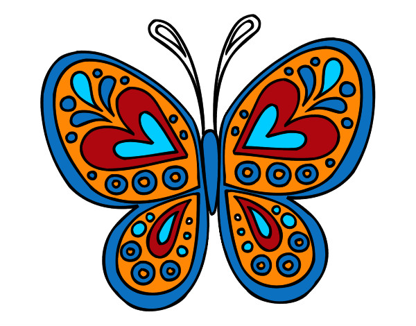 Desenho Mandala borboleta pintado por Bbia