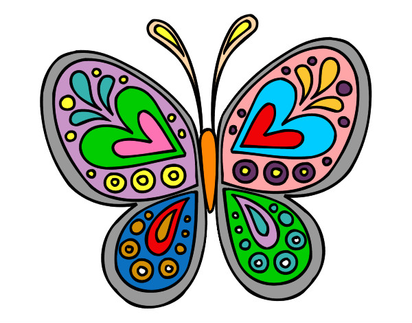 Desenho Mandala borboleta pintado por MiraSantos