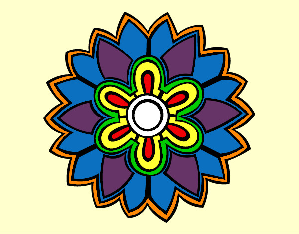 Desenho Mandala em forma flor weiss pintado por nego