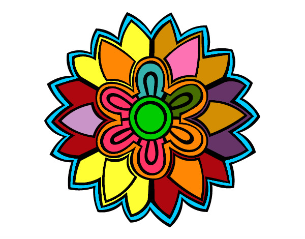 Desenho Mandala em forma flor weiss pintado por MiraSantos