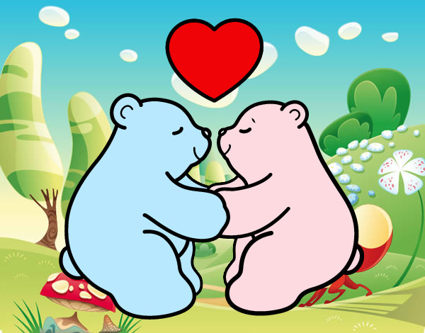 Desenho Os ursos polares amar pintado por ANNYSILVA