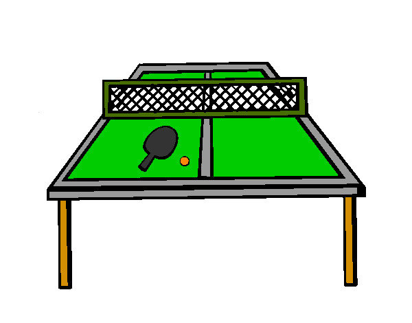 Desenho Tênis de mesa pintado por Biscolorir