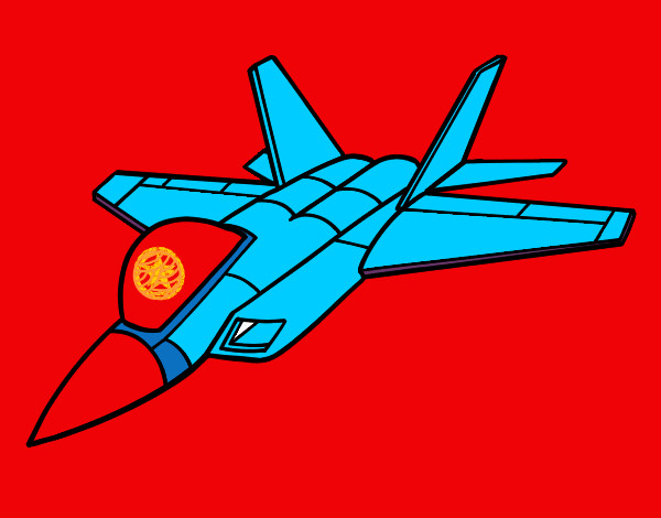 Desenho Avião caça pintado por luamcc