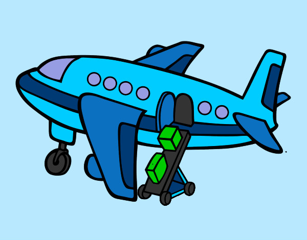 Desenho Avião levando bagagem pintado por francis14
