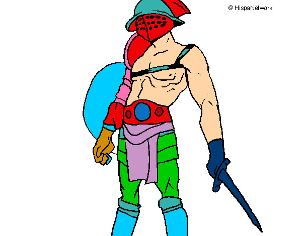 Desenho Gladiador pintado por luamcc
