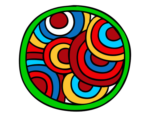 Desenho Mandala circular pintado por inara