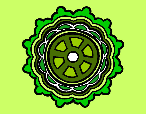 Desenho Mandala em forma de leme pintado por inara