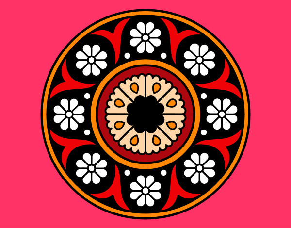 Desenho Mandala flor pintado por inara