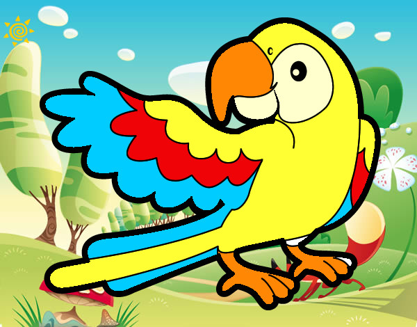 Desenho Papagaio abrir a asa pintado por gabrielrog
