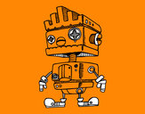 Desenho Robot com Moicano pintado por joaozinhoj