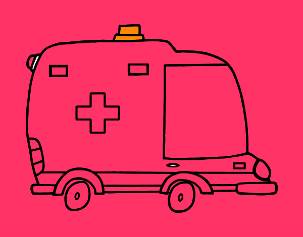 Desenho Ambulância de perfil pintado por Antonny 