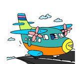 Desenho Avião a descolar pintado por josiasalve