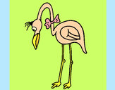 Desenho Flamingo com passarita pintado por luiza44