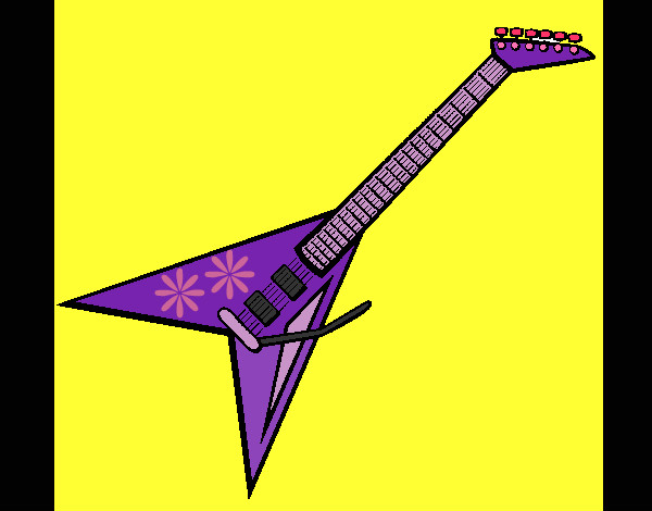 Desenho Guitarra elétrica II pintado por dedezinha