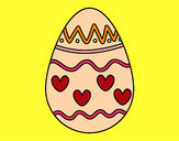 Desenho Ovo com corações pintado por tchuquinha