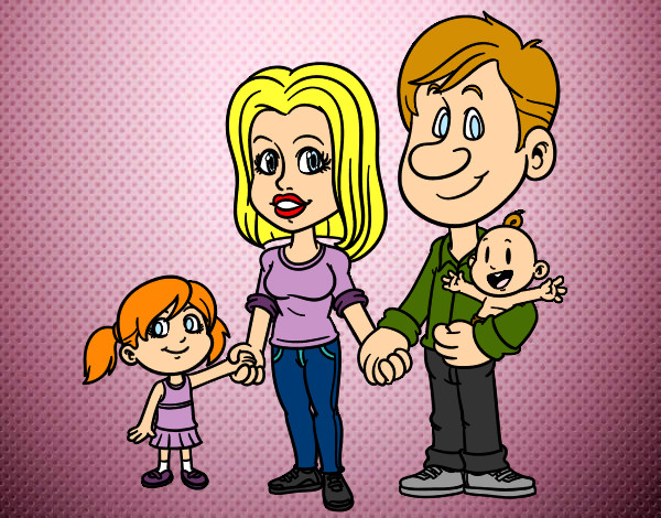 Desenho Família feliz pintado por Elayne