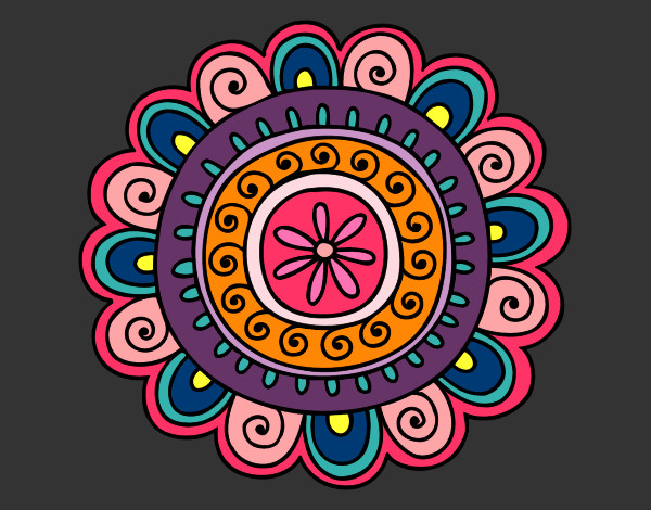 Desenho Mandala alegre pintado por FabianaCid