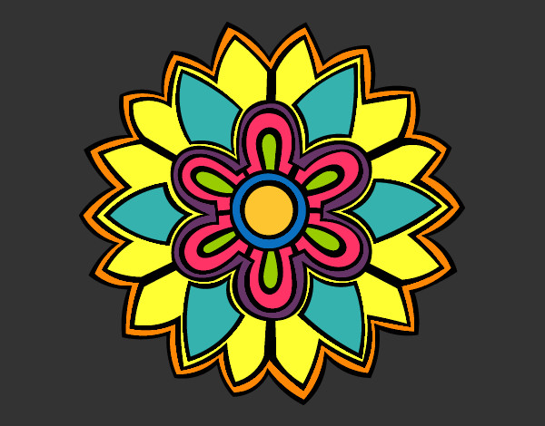 Desenho Mandala em forma flor weiss pintado por FabianaCid