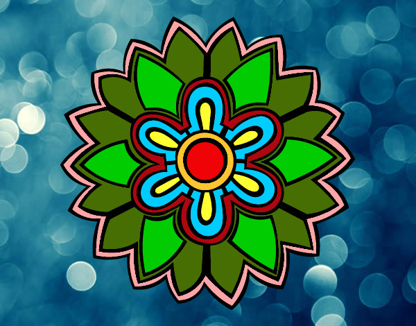 Desenho Mandala em forma flor weiss pintado por chidu