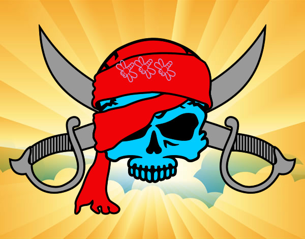 Desenho Símbolo pirata pintado por heidi